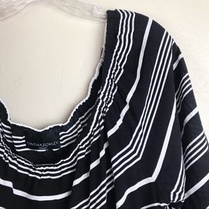 Cynthia Rowley Striped Off Shoulder Blouse 2X